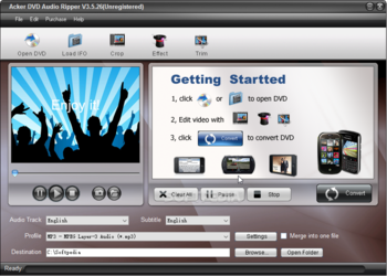 Acker DVD Audio Ripper screenshot