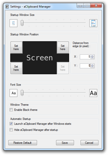 aClipboard Manager screenshot