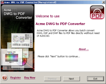 Acme DWG to PDF Converter 2010 screenshot