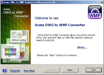 Acme DWG to WMF Converter 2010 screenshot