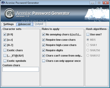 Aconiac Password Generator screenshot 2
