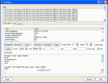 Acritum Exif2htm screenshot 2