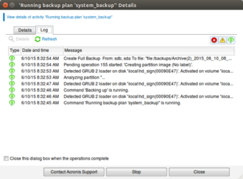 Acronis Backup for Linux Server screenshot