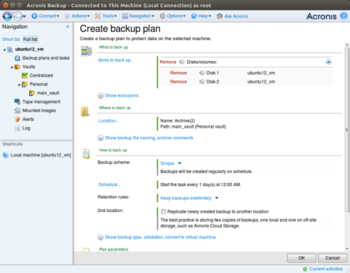 Acronis Backup for Linux Server screenshot 2