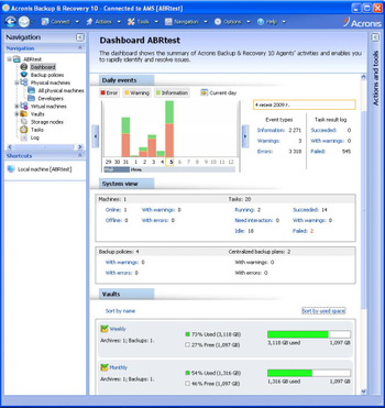 Acronis Backup & Recovery 11 Advanced Server screenshot 3
