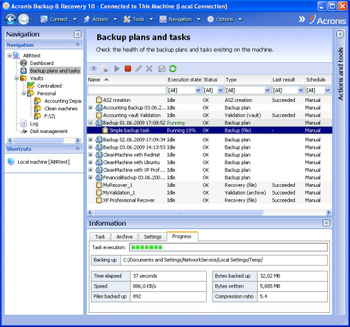 Acronis Backup & Recovery 11 Advanced Server screenshot 6