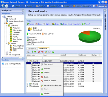 Acronis Backup & Recovery 11 Advanced Server screenshot 7