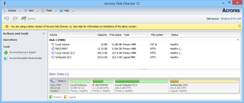 Acronis Disk Director 12 screenshot