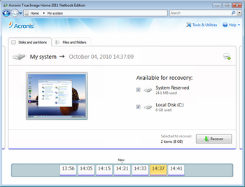 Acronis True Image Home 2011 Netbook Edition screenshot 3