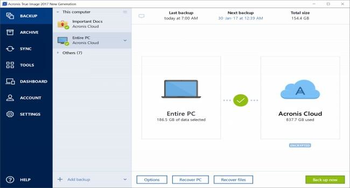 Acronis True Image New Generation screenshot