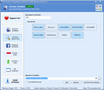 Acronym Database screenshot 2