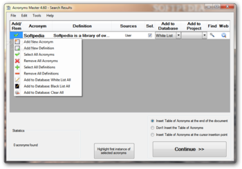Acronyms Master screenshot