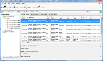 Active Directory Change Tracker screenshot