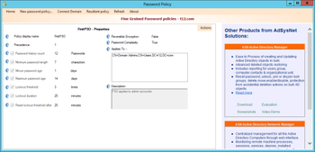 Active Directory Password Policy screenshot