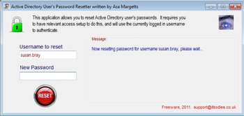 Active Directory User's Password Resetter screenshot