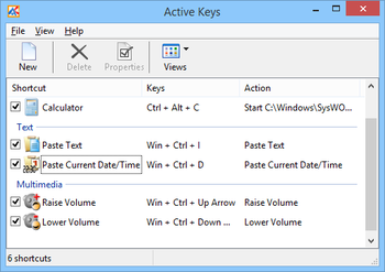 Active Keys screenshot