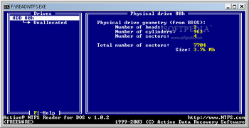 Active NTFS Reader for DOS screenshot 2