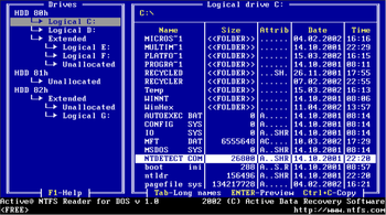 Active NTFS Reader for DOS screenshot