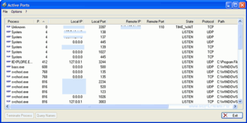 Active Ports screenshot