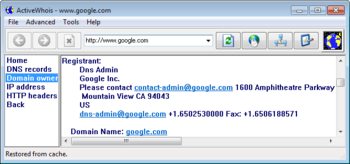 Active Whois Browser screenshot