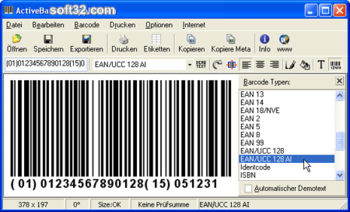 ActiveBarcode screenshot