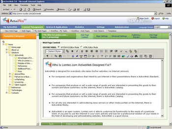 ActiveWeb Professional screenshot