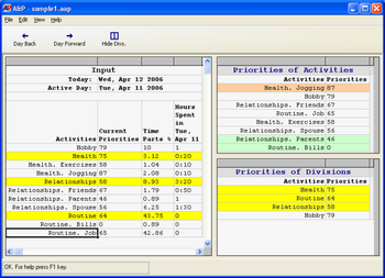 Activities and Priorities screenshot 2