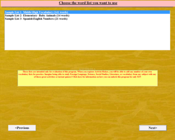 ActivityMaker Vocabular Suite screenshot 2