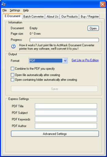 ActMask Document Converter CE screenshot