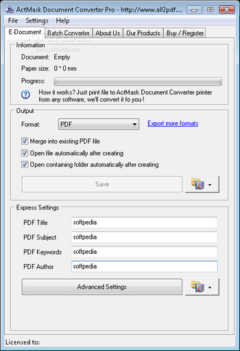 ActMask Document Converter Pro screenshot