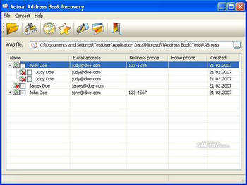Actual Address Book Recovery screenshot 3