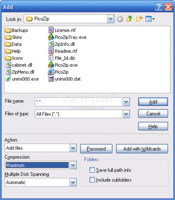 Acubix PicoZip screenshot