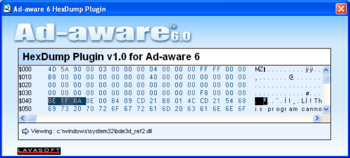 Ad-Aware SE HexDump Plug-in screenshot