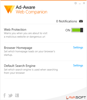 Ad-Aware Web Companion screenshot