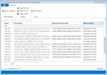 AD Bitlocker Password Audit screenshot