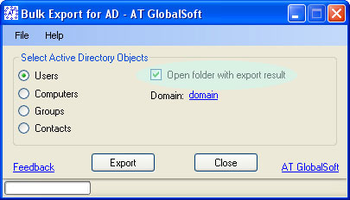 AD Bulk Export screenshot