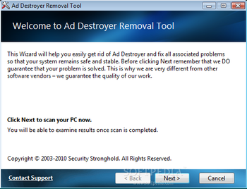 Ad Destroyer Removal Tool screenshot