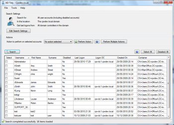 AD Tidy screenshot