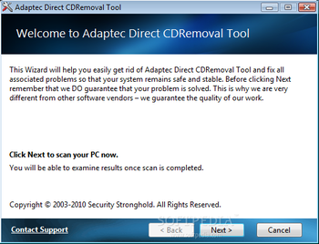 Adaptec DirectCD Removal Tool screenshot