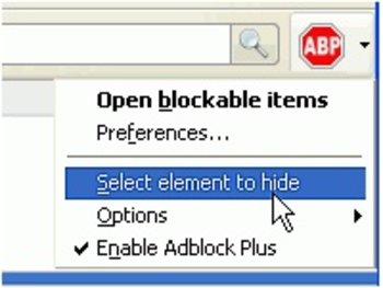Adblock Plus: Element Hiding Helper screenshot