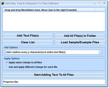 Add Data, Text & Characters To Files Software screenshot