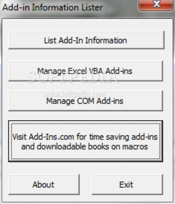 Add-in Information Lister screenshot