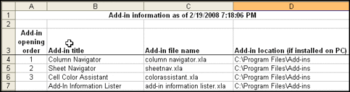 Add-in Information Lister screenshot