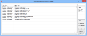 Add multiple programs to Firewall screenshot