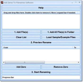 Add Zeros To Filenames Software screenshot