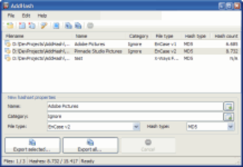 AddHash screenshot