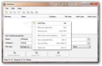 AddHash screenshot