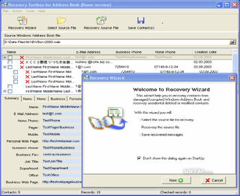 Address Book Recovery Free screenshot 2