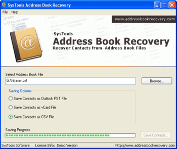 Address Book Recovery Tool screenshot