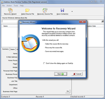 Address Book Restore Toolbox screenshot